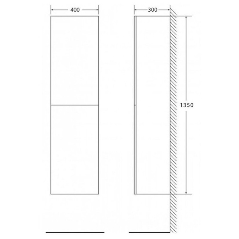 Пенал BelBagno Luce-1350-2A-SC-SCM, 40 см, подвесной, stucco cemento