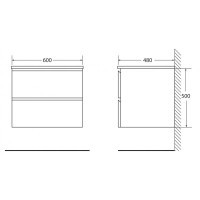Тумба под раковину BelBagno LUCE-600-2C-SO-SCM, 60 х 48 х 50 см, цвет серый (stucco cemento)