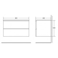 Тумба под раковину BelBagno LUCE-800-2C-SO-SCM, 80 х 48 х 50 см, цвет серый (stucco cemento)