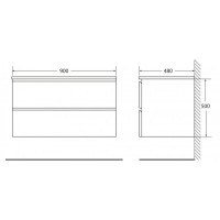 Тумба под раковину BelBagno LUCE-900-2C-SO-PT, 90 х 48 х 50 см, цвет серый камень (stone)