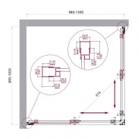 Душевой уголок BelBagno Luce-A-2-100-C-ORO, 100 х 100 см, стекло прозрачное, профиль золото