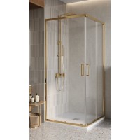 Душевой уголок BelBagno Luce-A-2-100-C-ORO, 100 х 100 см, стекло прозрачное, профиль золото