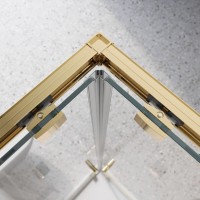 Душевой уголок BelBagno LUCE-A-2-80-C-ORO, 80 х 80 см, стекло прозрачное, профиль золото
