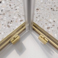 Душевой уголок BelBagno LUCE-A-2-80-C-ORO, 80 х 80 см, стекло прозрачное, профиль золото