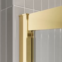 Душевой уголок BelBagno LUCE-A-2-80-C-ORO, 80 х 80 см, стекло прозрачное, профиль золото