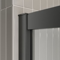 Душевой уголок BelBagno LUCE-A-2-90-C-NERO, 90 х 90 см, стекло прозрачное, профиль черный матовый
