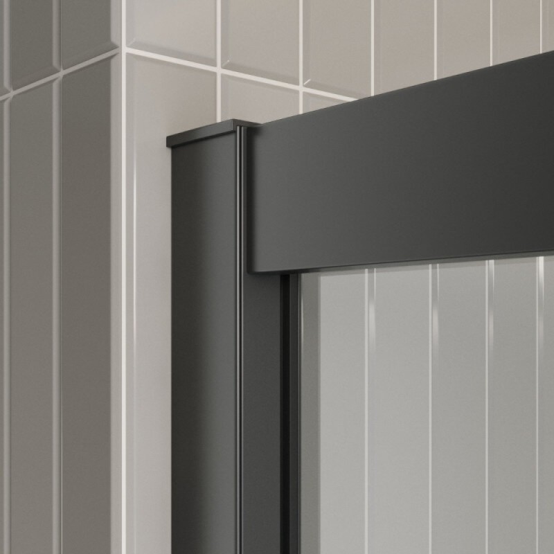 Душевой уголок BelBagno LUCE-A-2-90-C-NERO, 90 х 90 см, стекло прозрачное, профиль черный матовый