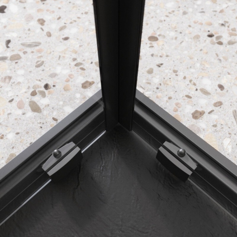 Душевой уголок BelBagno LUCE-A-2-90-C-NERO, 90 х 90 см, стекло прозрачное, профиль черный матовый