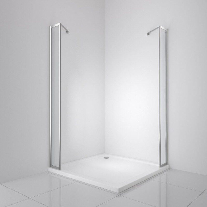 Душевой уголок BelBagno LUCE-A-22-100+20-C-Cr, 120 х 120 см, стекло прозрачное, профиль хром