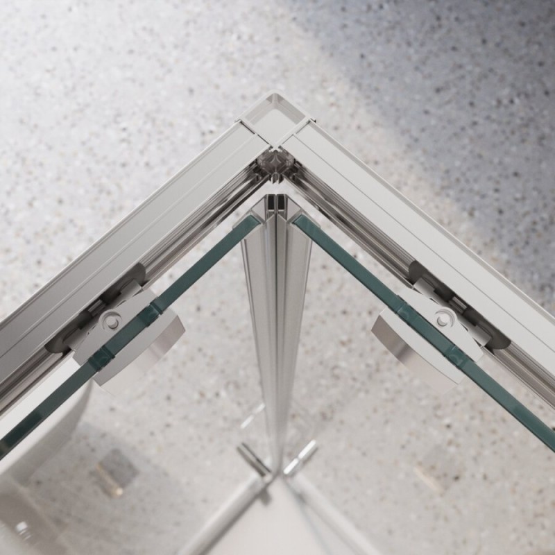 Душевой уголок BelBagno LUCE-A-22-100+20-C-Cr, 120 х 120 см, стекло прозрачное, профиль хром
