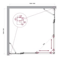Душевой уголок BelBagno LUCE-A-22-100+30-C-Cr, 130 х 130 см, стекло прозрачное, профиль хром