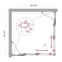 Душевой уголок BelBagno LUCE-A-22-80+20-C-Cr, 100 х 100 см, стекло прозрачное, профиль хром