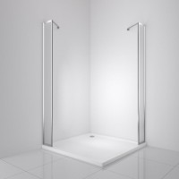 Душевой уголок BelBagno LUCE-A-22-80+20-C-Cr, 100 х 100 см, стекло прозрачное, профиль хром