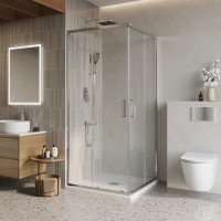 Душевой уголок BelBagno LUCE-A-22-90+20-C-Cr, 110 х 110 см, стекло прозрачное, профиль хром