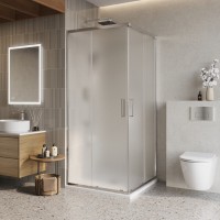 Душевой уголок BelBagno LUCE-A-22-90+20-P-Cr, 110 х 110 см, стекло рифленое, профиль хром