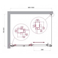Душевой уголок BelBagno LUCE-AH-1-100/80-C-Cr, 100 х 80 см, стекло прозрачное, профиль хром