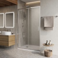 Душевой уголок BelBagno LUCE-AH-1-110/100-C-Cr, 110 х 100 см, стекло прозрачное, профиль хром