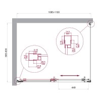 Душевой уголок BelBagno LUCE-AH-1-110/90-C-Cr, 110 х 90 см, стекло прозрачное, профиль хром