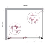 Душевой уголок BelBagno LUCE-AH-1-120/100-C-Cr, 120 х 100 см, стекло прозрачное, профиль хром