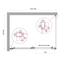 Душевой уголок BelBagno LUCE-AH-1-120/90-P-Cr, 120 х 90 см, стекло рифленое, профиль хром