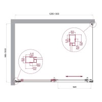 Душевой уголок BelBagno LUCE-AH-1-130/100-C-Cr, 130 х 100 см, стекло прозрачное, профиль хром