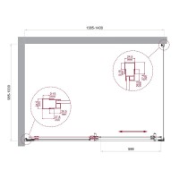 Душевой уголок BelBagno LUCE-AH-1-140/100-C-Cr, 140 х 100 см, стекло прозрачное, профиль хром