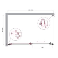 Душевой уголок BelBagno LUCE-AH-1-150/100-C-Cr, 150 х 100 см, стекло прозрачное, профиль хром