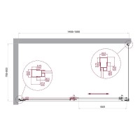 Душевой уголок BelBagno LUCE-AH-1-150/80-C-Cr, 150 х 80 см, стекло прозрачное, профиль хром