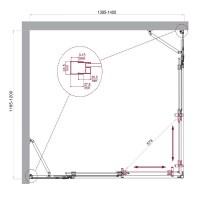 Душевой уголок BelBagno LUCE-AH-22-140/120-C-Cr, 140 х 120 см, стекло прозрачное, профиль хром