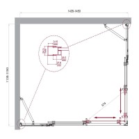 Душевой уголок BelBagno LUCE-AH-22-145/115-C-Cr, 145 х 115 см, стекло прозрачное, профиль хром