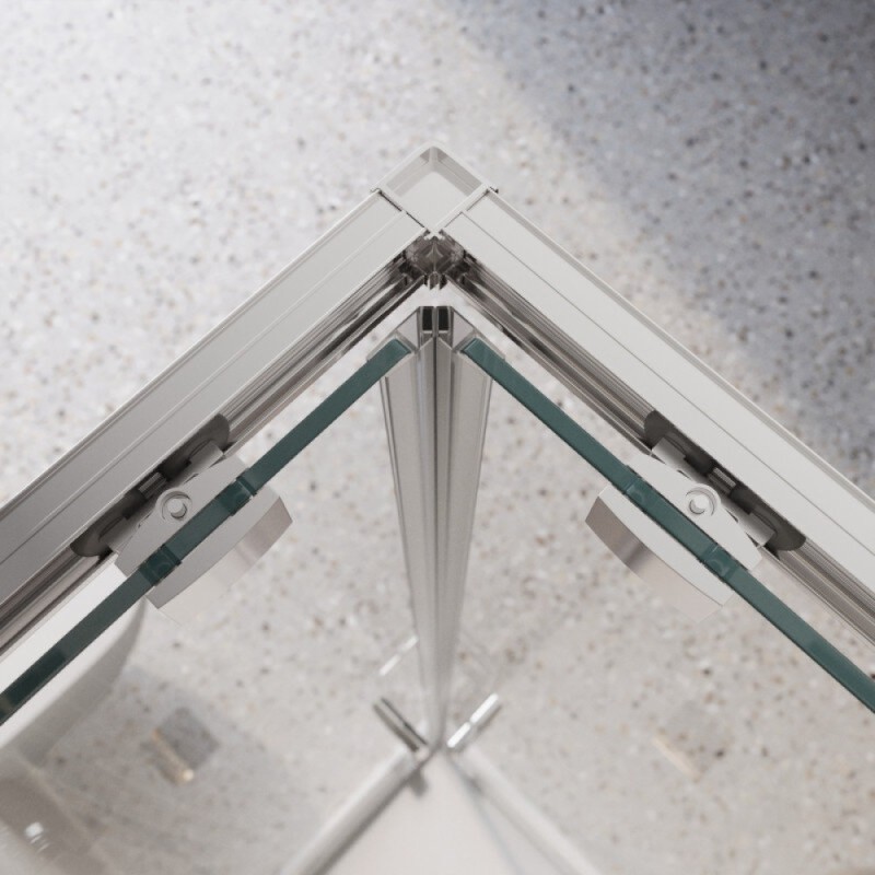 Душевой уголок BelBagno LUCE-AH-22-145/115-C-Cr, 145 х 115 см, стекло прозрачное, профиль хром