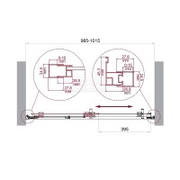 Душевая дверь BelBagno LUCE-BF-1-100-C-ORO, 100 см, стекло прозрачное, профиль золото