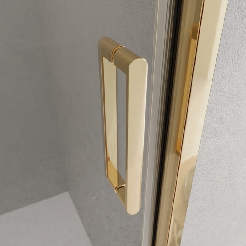 Душевая дверь BelBagno LUCE-BF-1-100-C-ORO, 100 см, стекло прозрачное, профиль золото