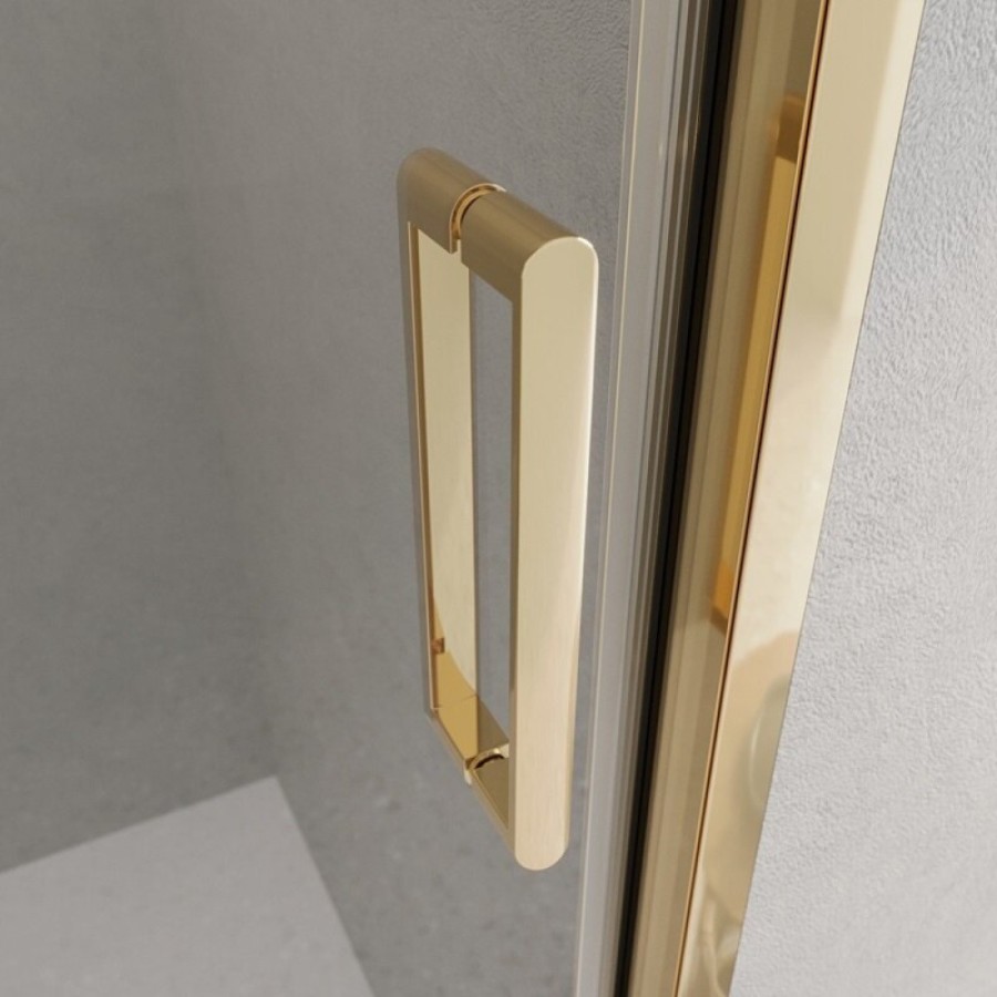 Душевая дверь BelBagno LUCE-BF-1-100-C-ORO, 100 см, стекло прозрачное, профиль золото