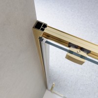 Душевая дверь BelBagno LUCE-BF-1-100-C-ORO, 100 см, стекло прозрачное, профиль золото