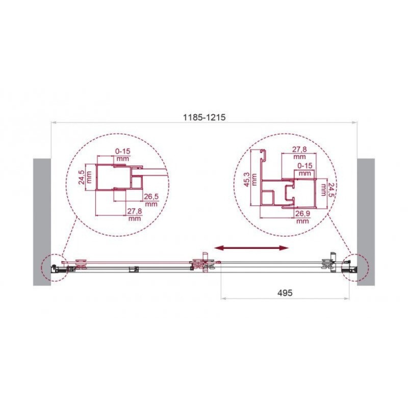Душевая дверь BelBagno LUCE-BF-1-120-C-Cr, 120 см, стекло прозрачное, профиль хром