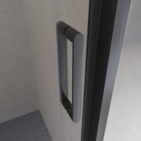 Душевая дверь BelBagno LUCE-BF-1-120-C-NERO, 120 см, стекло прозрачное, профиль черный матовый