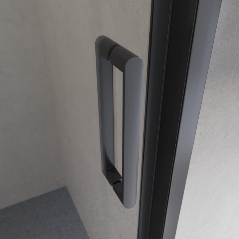 Душевая дверь BelBagno LUCE-BF-1-120-C-NERO, 120 см, стекло прозрачное, профиль черный матовый