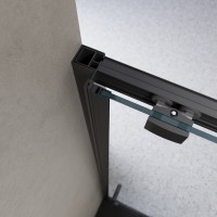 Душевая дверь BelBagno LUCE-BF-1-120-C-NERO, 120 см, стекло прозрачное, профиль черный матовый