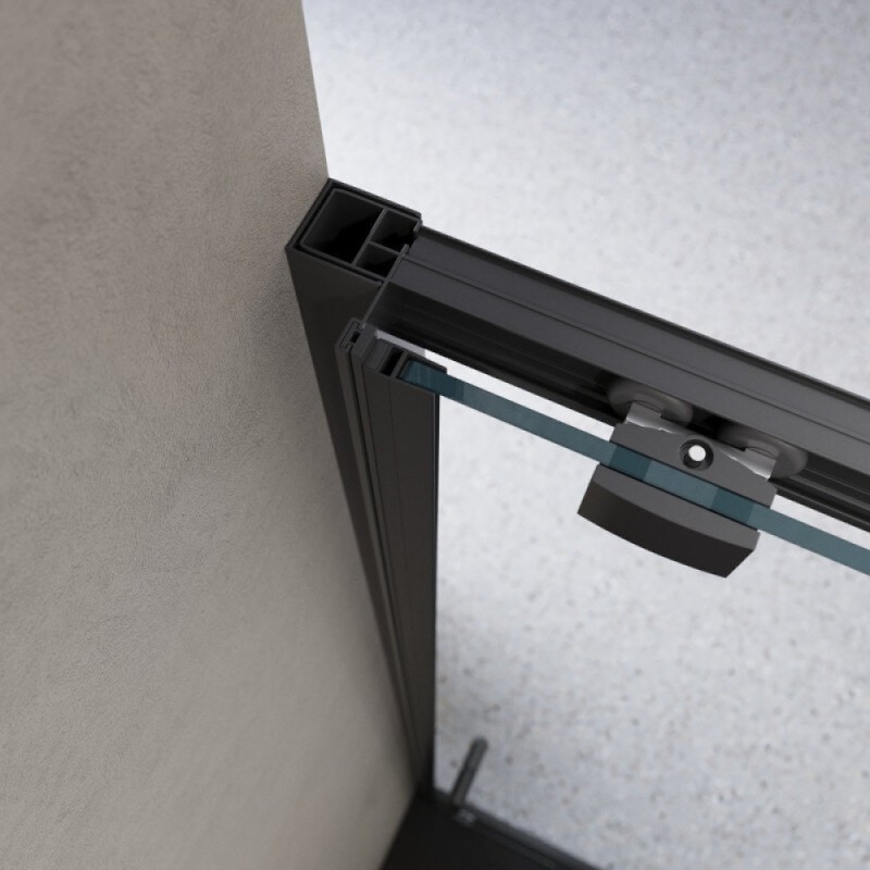Душевая дверь BelBagno LUCE-BF-1-120-C-NERO, 120 см, стекло прозрачное, профиль черный матовый