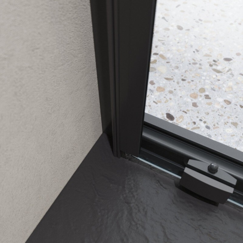 Душевая дверь BelBagno LUCE-BF-1-120-C-NERO, 120 см, стекло прозрачное, профиль черный матовый
