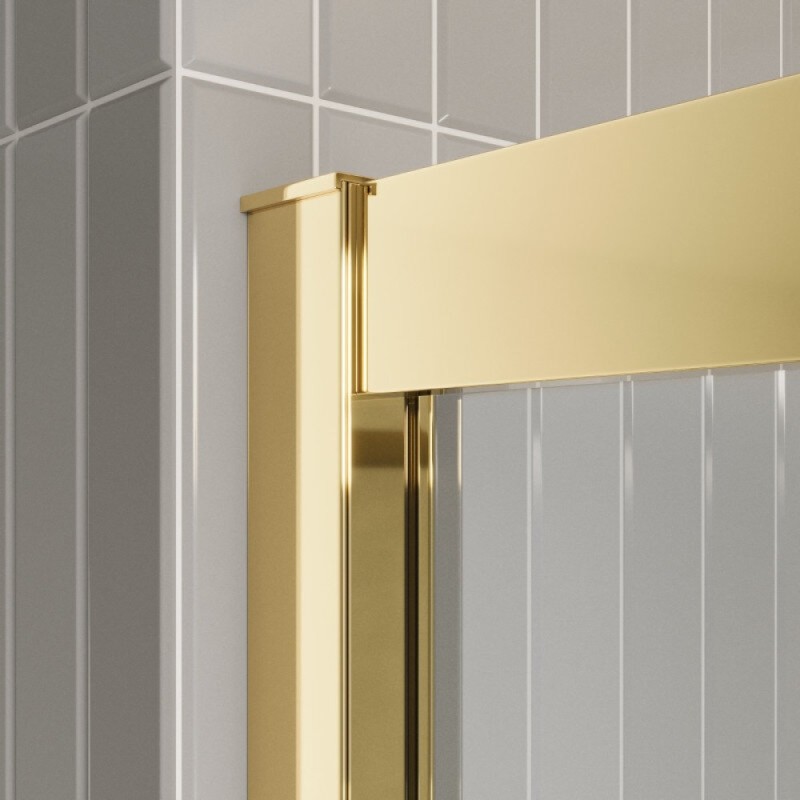 Душевая дверь BelBagno LUCE-BF-1-120-C-ORO, 120 см, стекло прозрачное, профиль золото