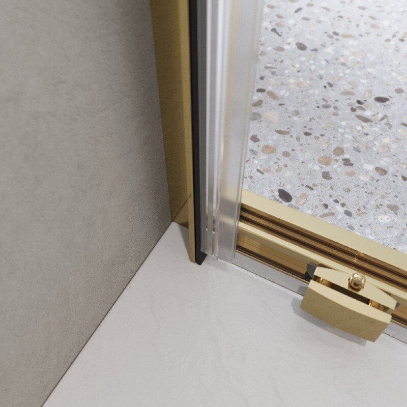 Душевая дверь BelBagno LUCE-BF-1-120-C-ORO, 120 см, стекло прозрачное, профиль золото