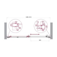 Душевая дверь BelBagno LUCE-BF-1-130-C-Cr, 130 см, стекло прозрачное, профиль хром