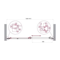 Душевая дверь BelBagno LUCE-BF-1-140-C-Cr, 140 см, стекло прозрачное, профиль хром
