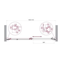 Душевая дверь BelBagno LUCE-BF-1-150-C-Cr, 150 см, стекло прозрачное, профиль хром