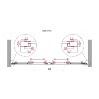 Душевая дверь BelBagno LUCE-BF-2-140-C-Cr, 140 см, стекло прозрачное, профиль хром