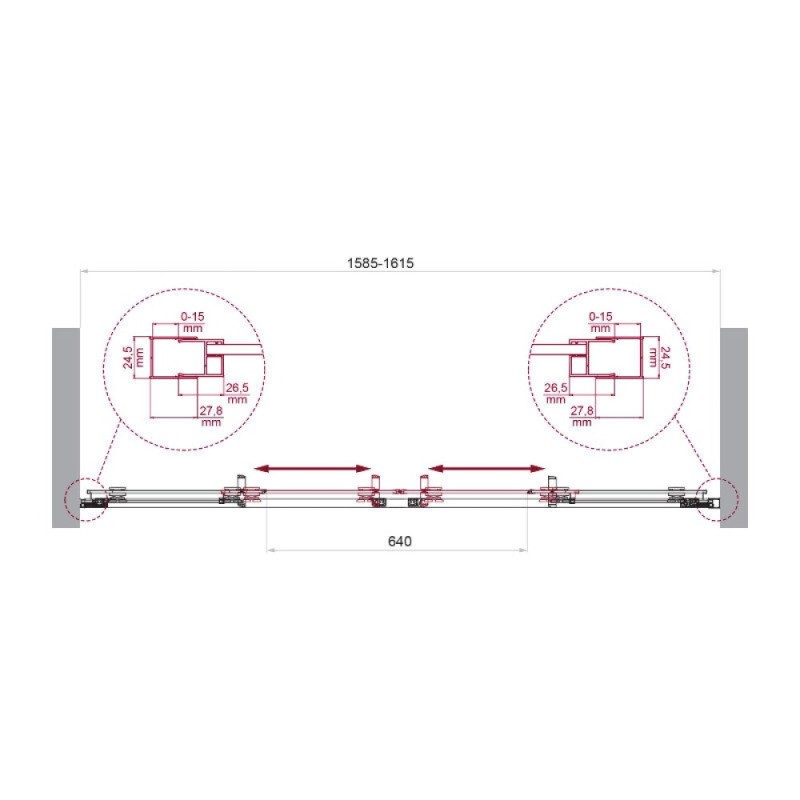 Душевая дверь BelBagno LUCE-BF-2-160-C-Cr, 160 см, стекло прозрачное, профиль хром