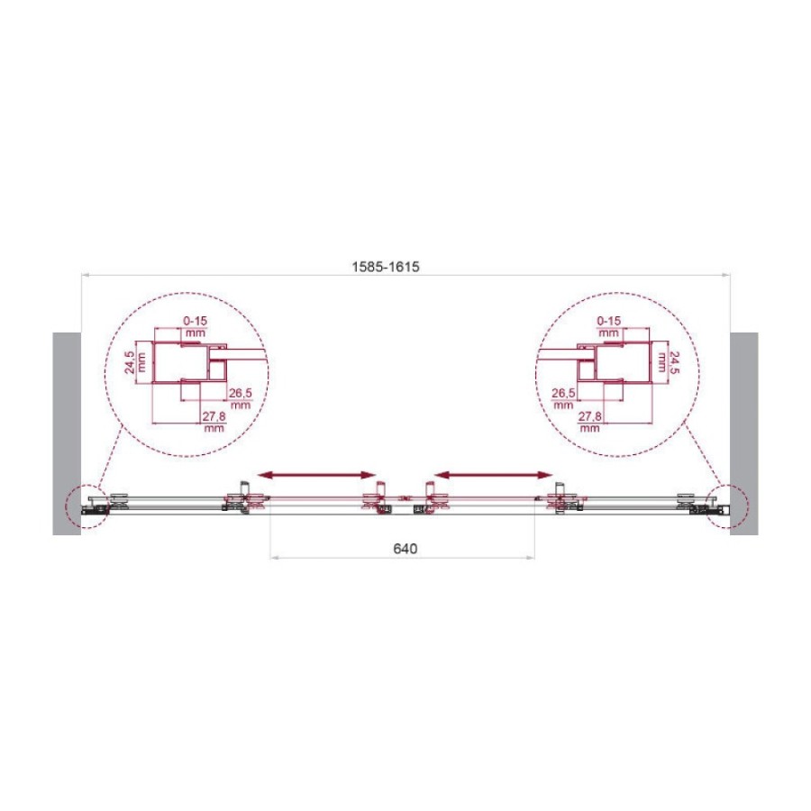 Душевая дверь BelBagno LUCE-BF-2-160-C-Cr, 160 см, стекло прозрачное, профиль хром