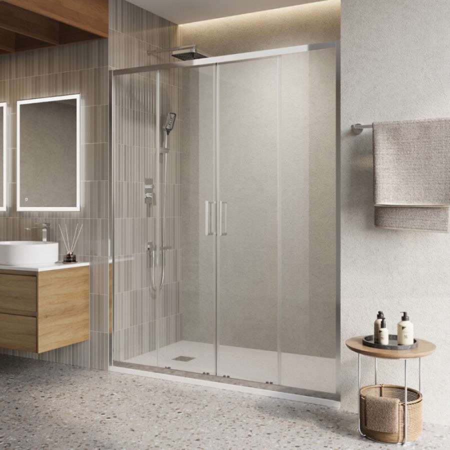 Душевая дверь BelBagno LUCE-BF-2-160-C-Cr, 160 см, стекло прозрачное, профиль хром